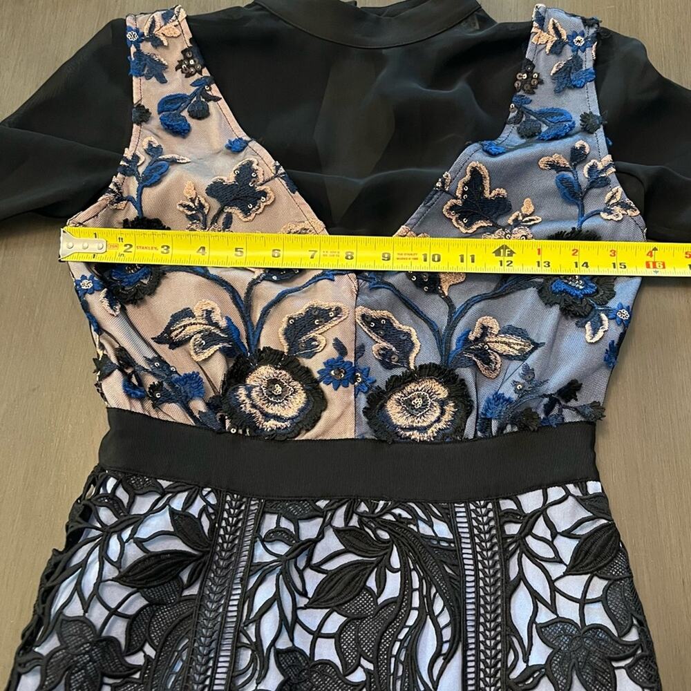 SELF PORTRAIT Lace Long Sleeve Dress, - Picture 8 of 8